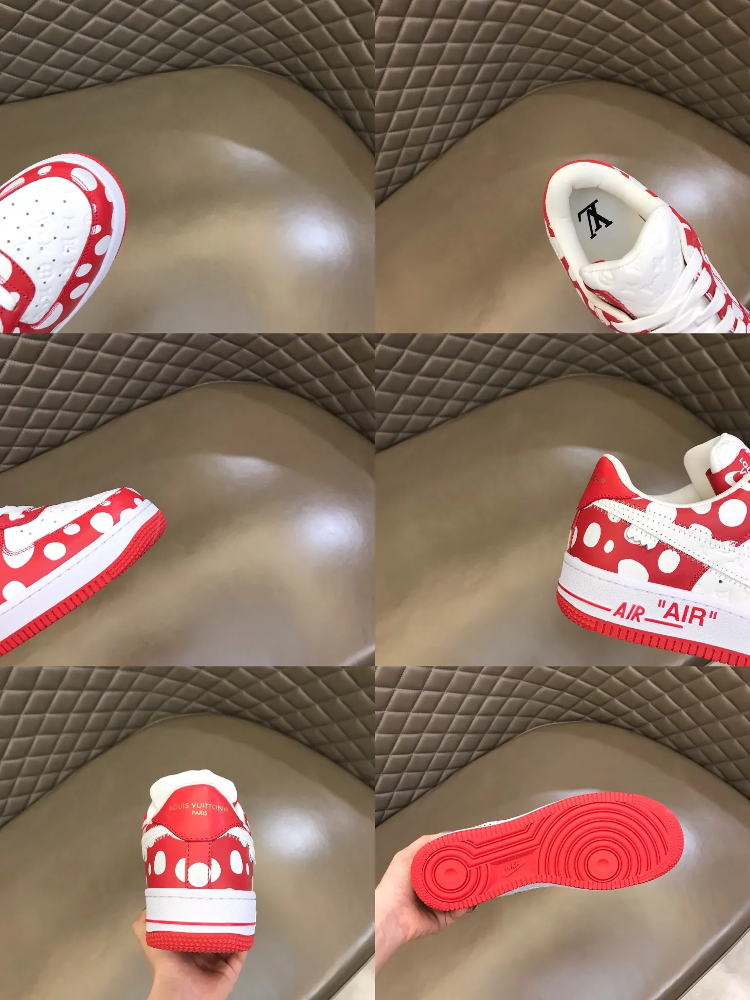 Men's shoes 💰p420 "*OUIS *UITTO*x" x OFF-WHITE x Nike tripartite collaboration! Yayoi Kusama's collaboration series is a trendy men's casual sports shoe with unrivaled color matching. The design idea basically continues the style of THE TEN. The Swoosh line and tongue label have a very familiar visual effect, and are both fashionable and trendy! A must-have for fashionistas! The effect on your feet is absolutely stunning!  Size: 38-45